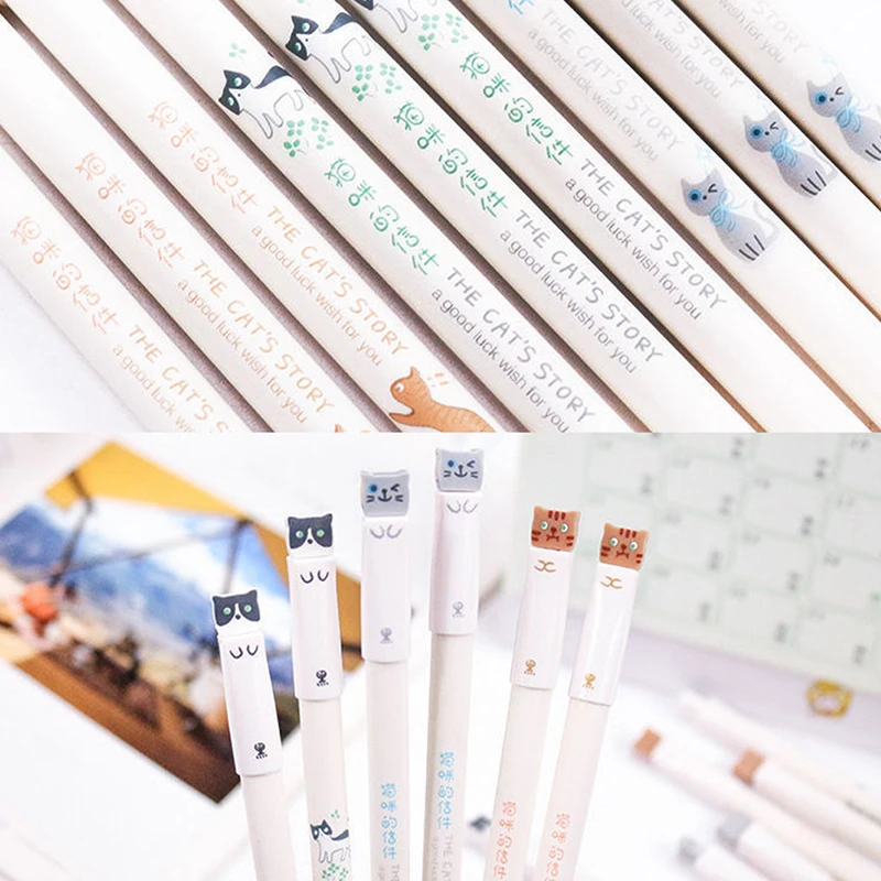 1PC Cute Kawaii Cat Pen 0.38mm Gel Pen Anime Funny Fancy Writing Student Office Pens Animal Stationary School Supplies
1PC Cute Kawaii Cat Pen 0.38mm Gel Pen Anime Funny Fancy Writing Student Office Pens Animal Stationary School Supplies