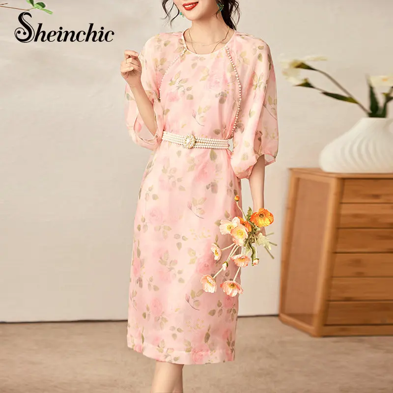 Korean Fashion Pink Floral Printed Dresses for Women 2023 Elegant Pearl Sahes Puff Sleeve Midi Summer Dress Vestidos Para Mujer
Korean Fashion Pink Floral Printed Dresses for Women 2023 Elegant Pearl Sahes Puff Sleeve Midi Summer Dress Vestidos Para Mujer