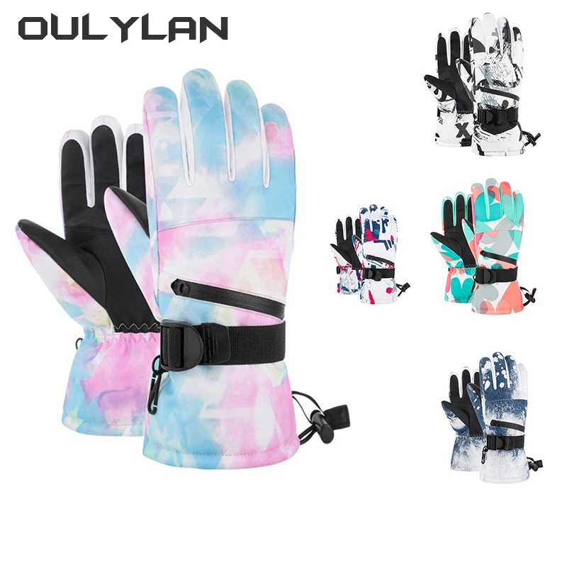 

Новые женские лыжные перчатки Oulylan, водонепроницаемые зимние теплые перчатки из искусственной кожи, ветрозащитные перчатки для сноуборда, мужчин, езды на велосипеде, мотоцикле, езды на снегу
