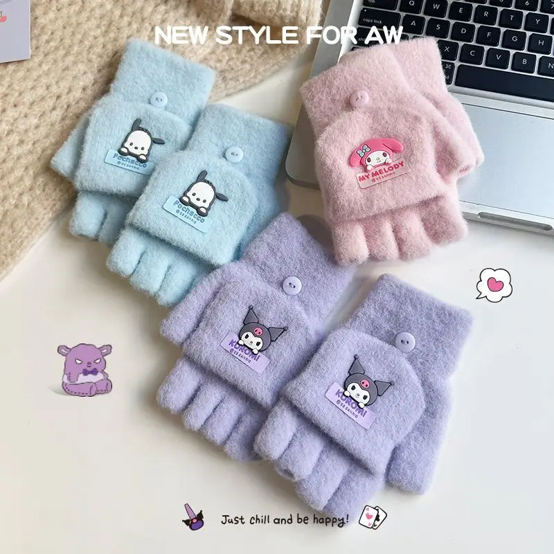 Kawaii Sanrio Anime Kuromi My Melody Exquisite Cute Cartoon Winter Student Writing Warm Windproof Knitted Gloves Gifts for Girls
Kawaii Sanrio Anime Kuromi My Melody Exquisite Cute Cartoon Winter Student Writing Warm Windproof Knitted Gloves Gifts for Girls