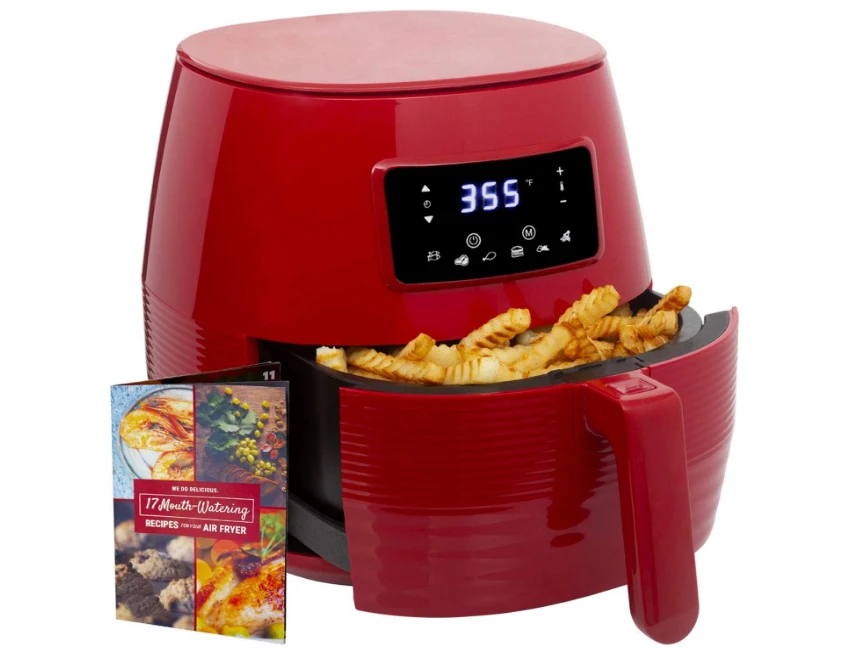 Digital Electric Air Fryer with Accessories and Cookbook- Air Frying, Roasting and Reheating for Healthier and Faster Cooking
Digital Electric Air Fryer with Accessories and Cookbook- Air Frying, Roasting and Reheating for Healthier and Faster Cooking