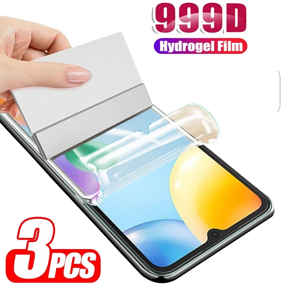 

3Pcs Hydrogel Film POCO C40 C65 C55 C50 C3 F4 GT C31 X5 X4 GT Pro X3 Pro F3 GT M3 Full Cover Protective Screen Protector Film