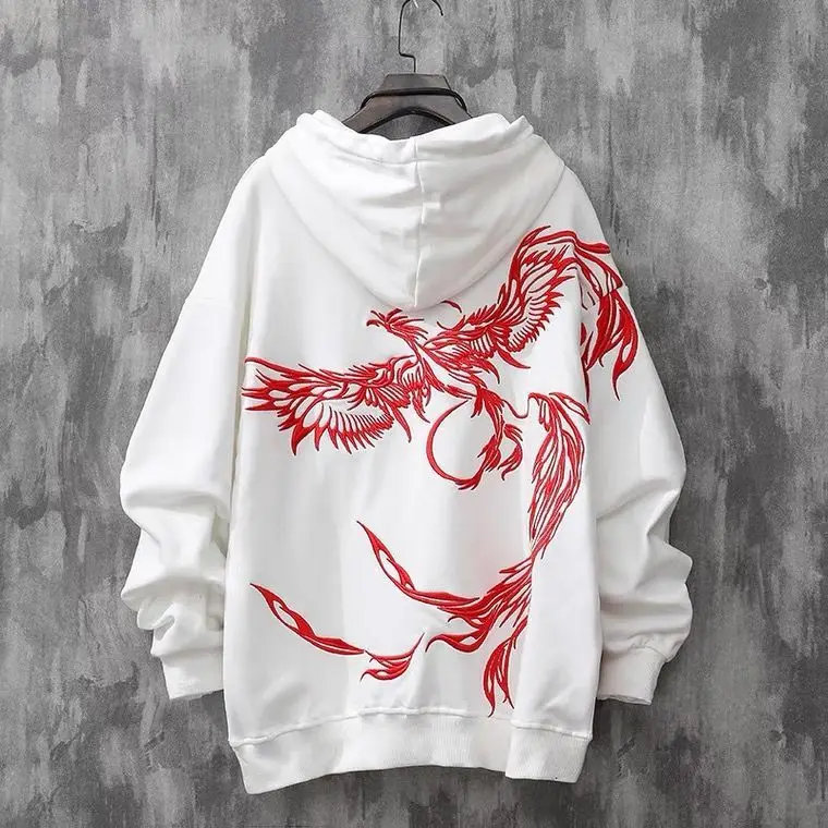 

Heavy Industry Phoenix Embroidery Hooded Sweater Men's Autumn National Tide Loose Personality Trend Niche Chinese Style Jacket