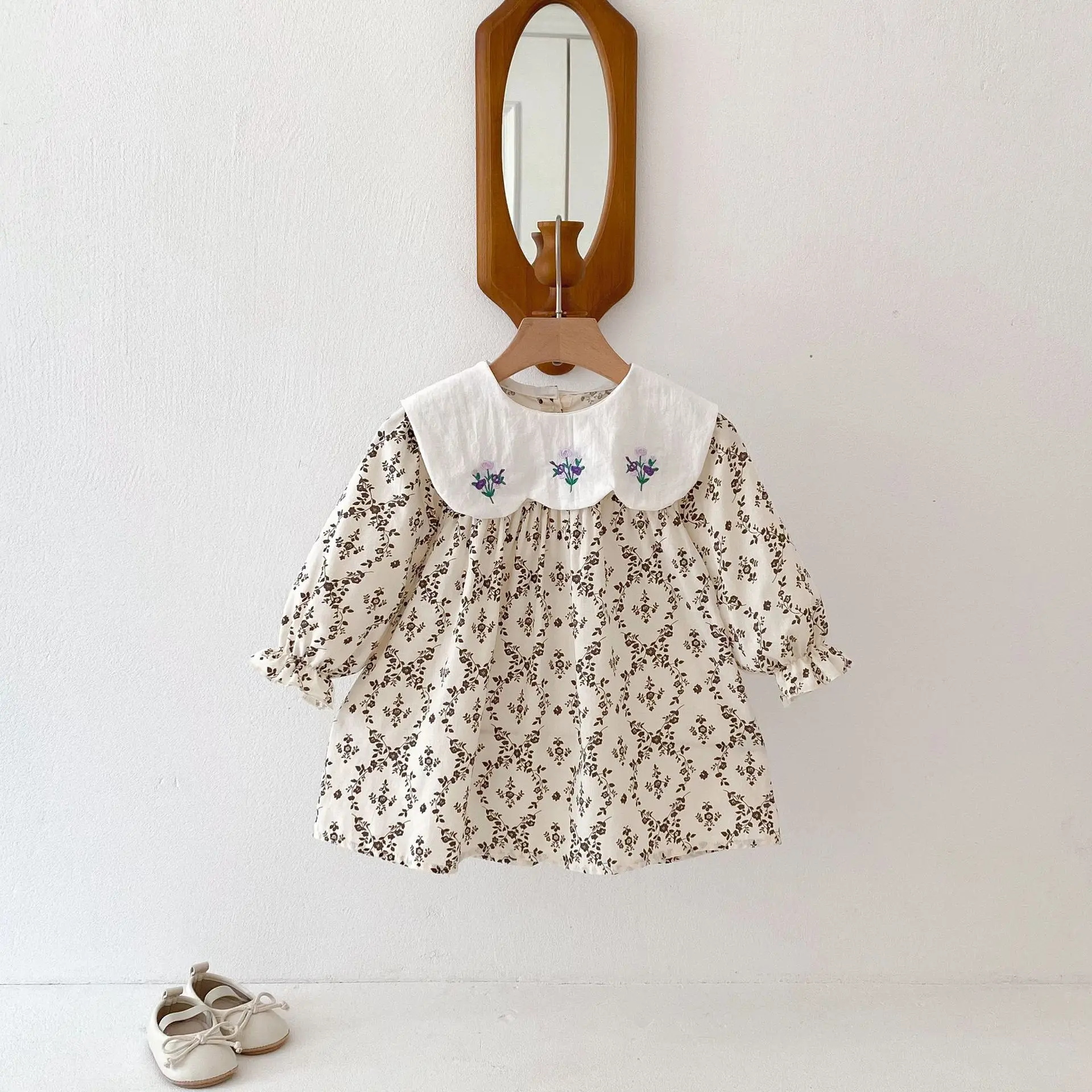 2025 Autumn New Girls Casual Dress Children Large Collar Flower Embroidery Dress Cotton Baby Girl Floral Princess Dress 5 S1c2dc258512c4a93997f1848070ae3ceZ