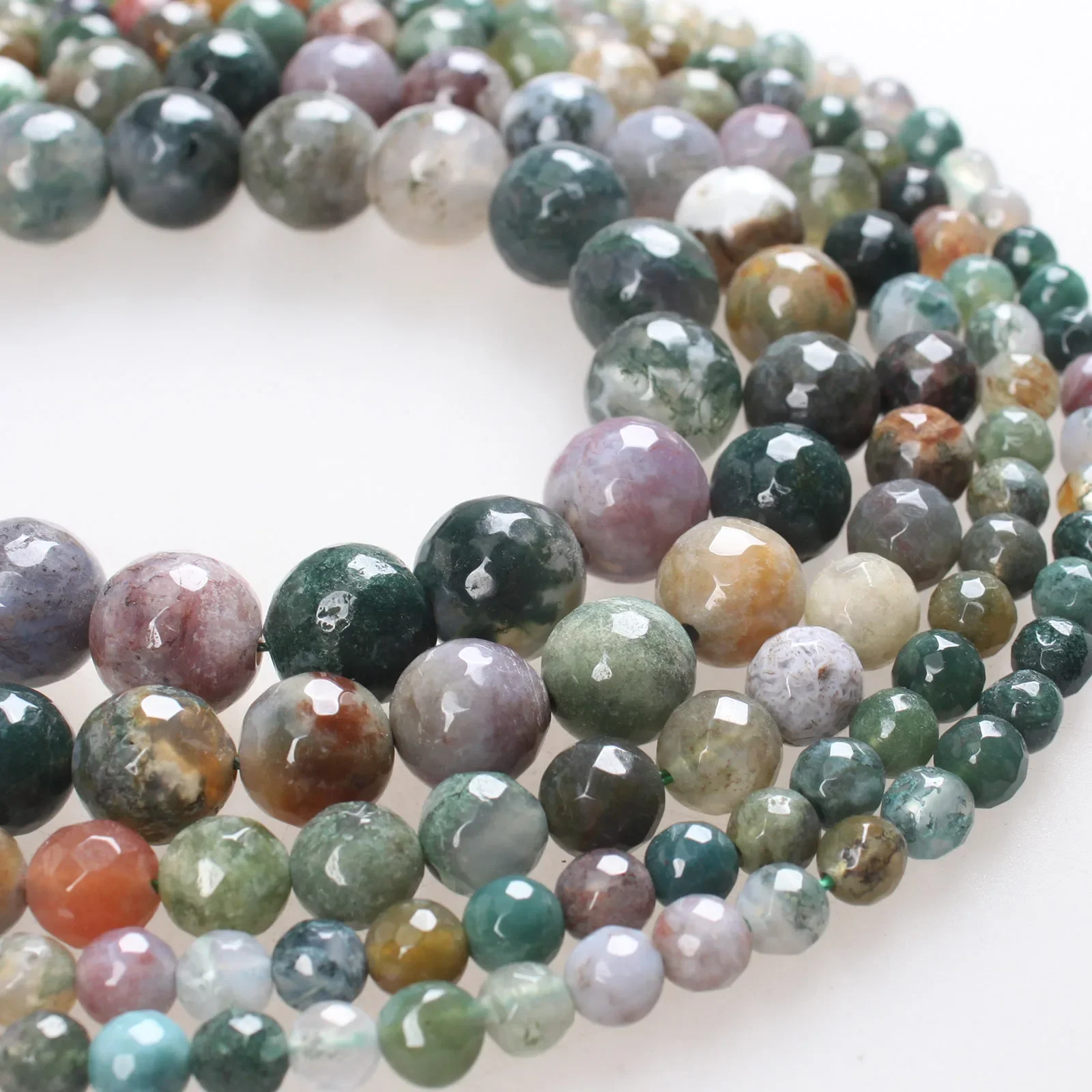 

100% Natural Stone Beads Faceted Indian Agate Faceted Agate Loose Beads 6 8 10 12 14mm For Diy Bracelets Necklace Jewelry Making