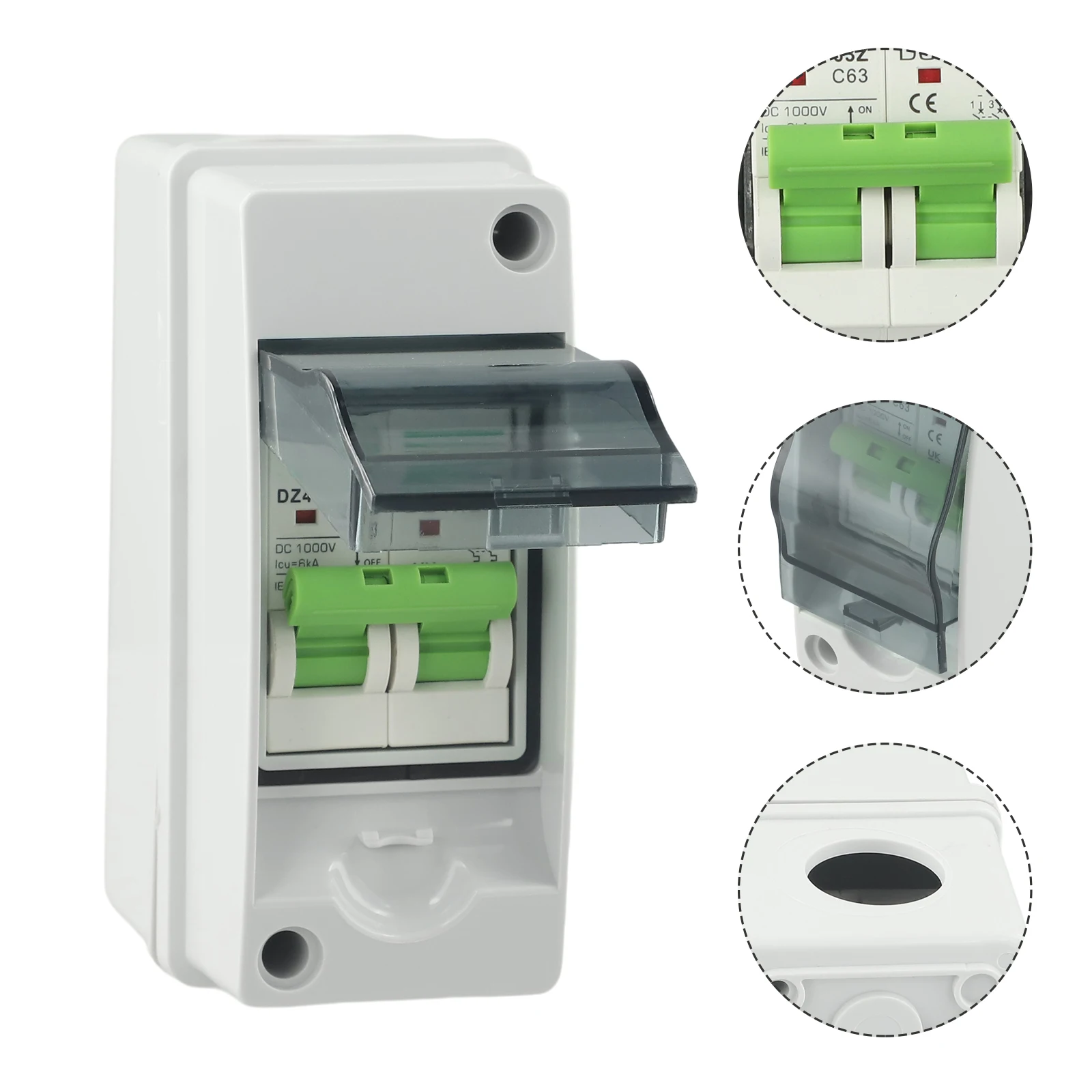 Outdoor Waterproof PV Isolation Distribution Box DC1000V 2P 63A Isolation Switch HT-2 Waterproof Box Circuit Breakers Tool Parts
Outdoor Waterproof PV Isolation Distribution Box DC1000V 2P 63A Isolation Switch HT-2 Waterproof Box Circuit Breakers Tool Parts