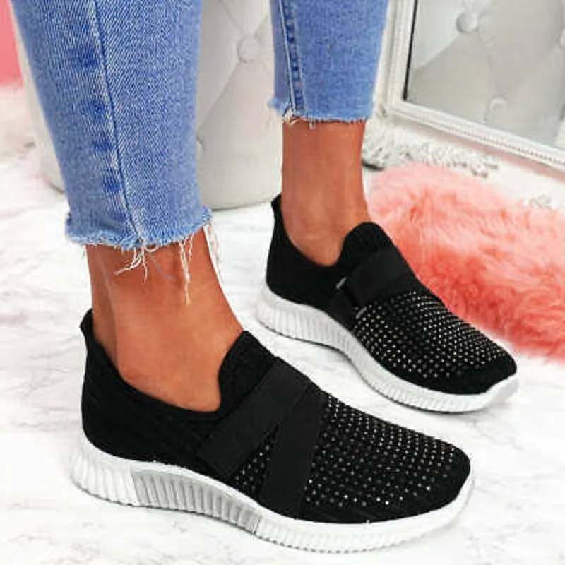 

GIOIO Cross border rhinestone flat bottomed casual single shoes for women's foreign trade large-sized summer new sports shoes