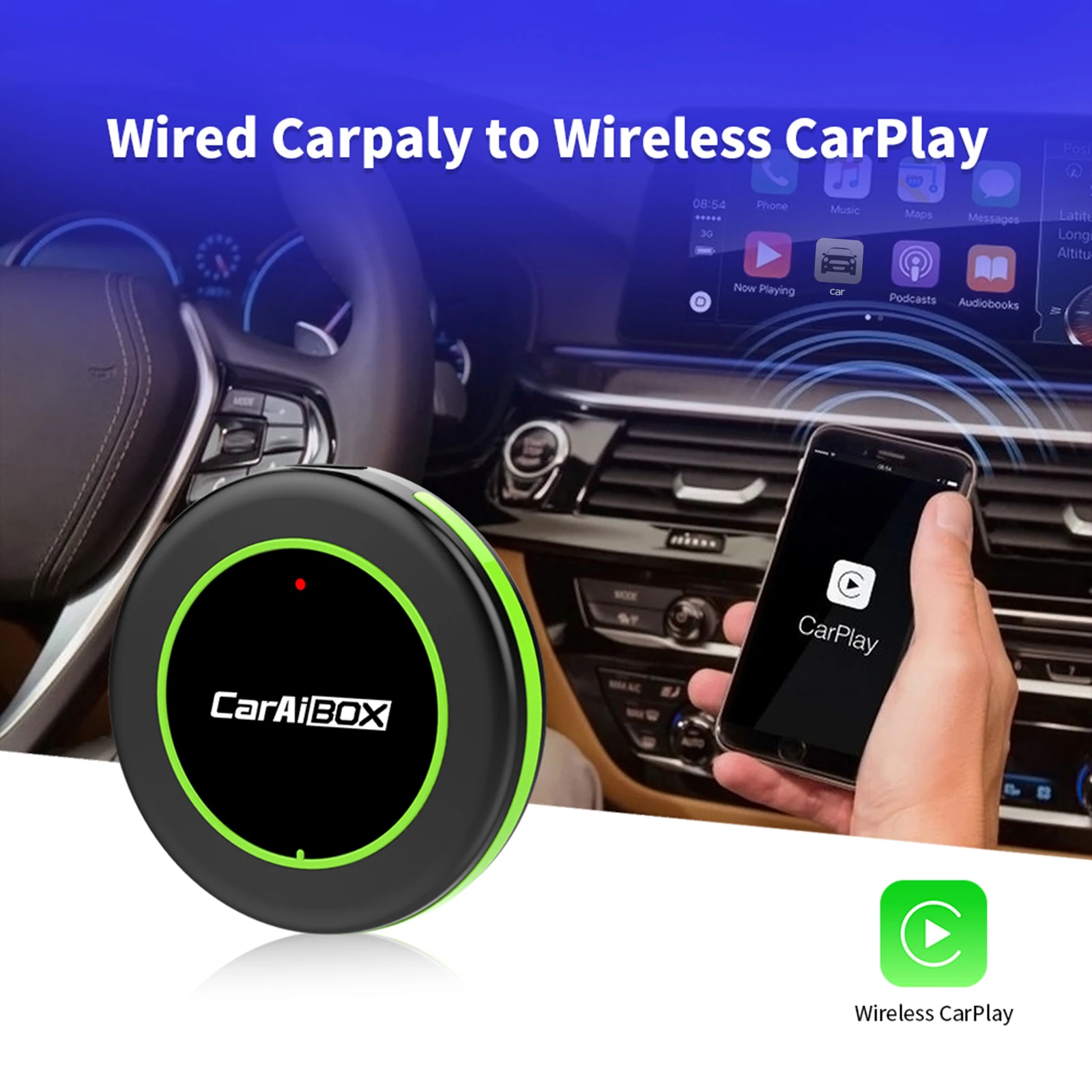 CarPlay Adapter Wired CarPlay to Wireless Carplay Car AI Box for Original Factory Car with Wired CarPlay Plug and Pay 
CarPlay Adapter Wired CarPlay to Wireless Carplay Car AI Box for Original Factory Car with Wired CarPlay Plug and Pay