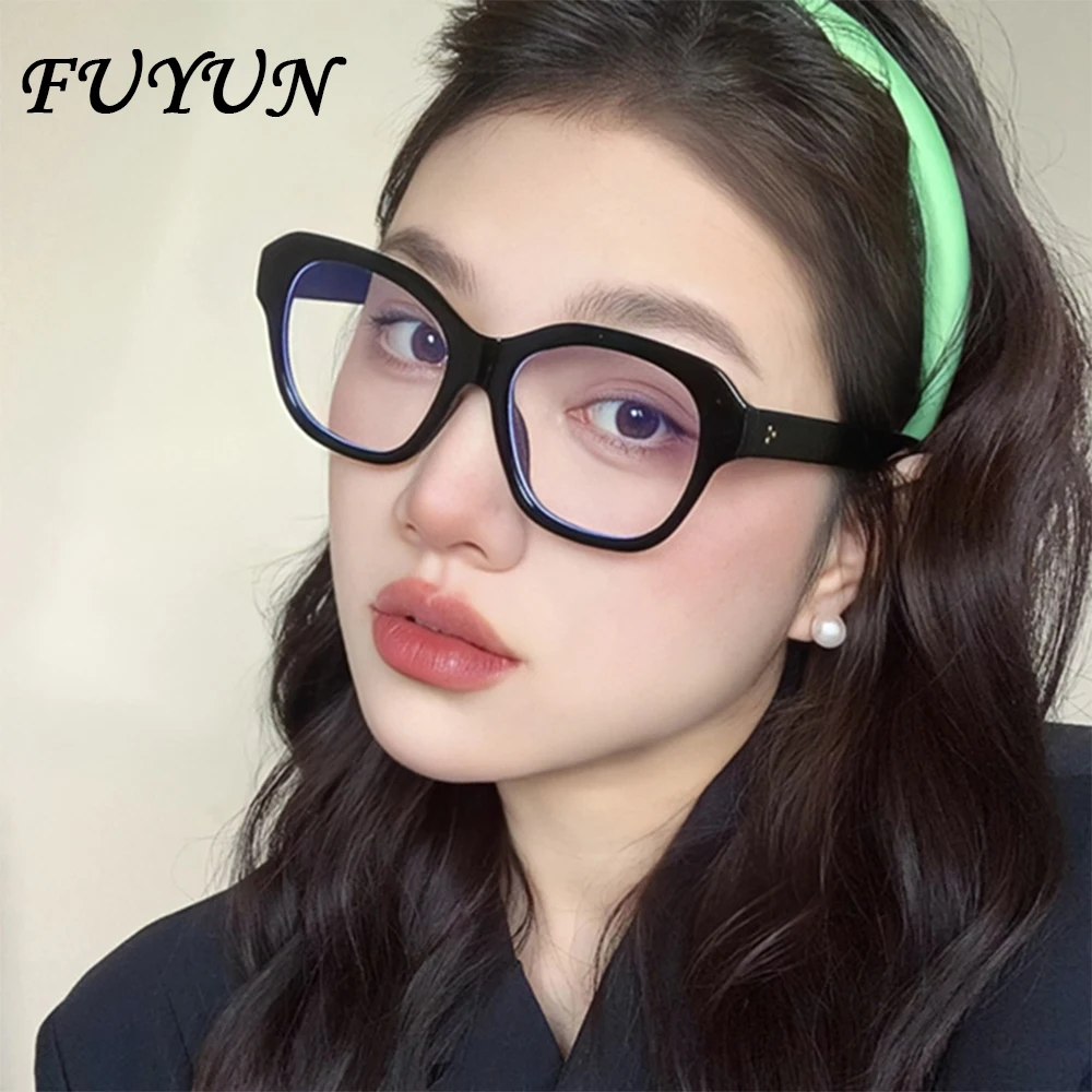 

Retro Rice Nail Cat Eye Women's Anti Blue Light Glasses When Men Multi functional Flat Light Glasses Computer Literature Glasses