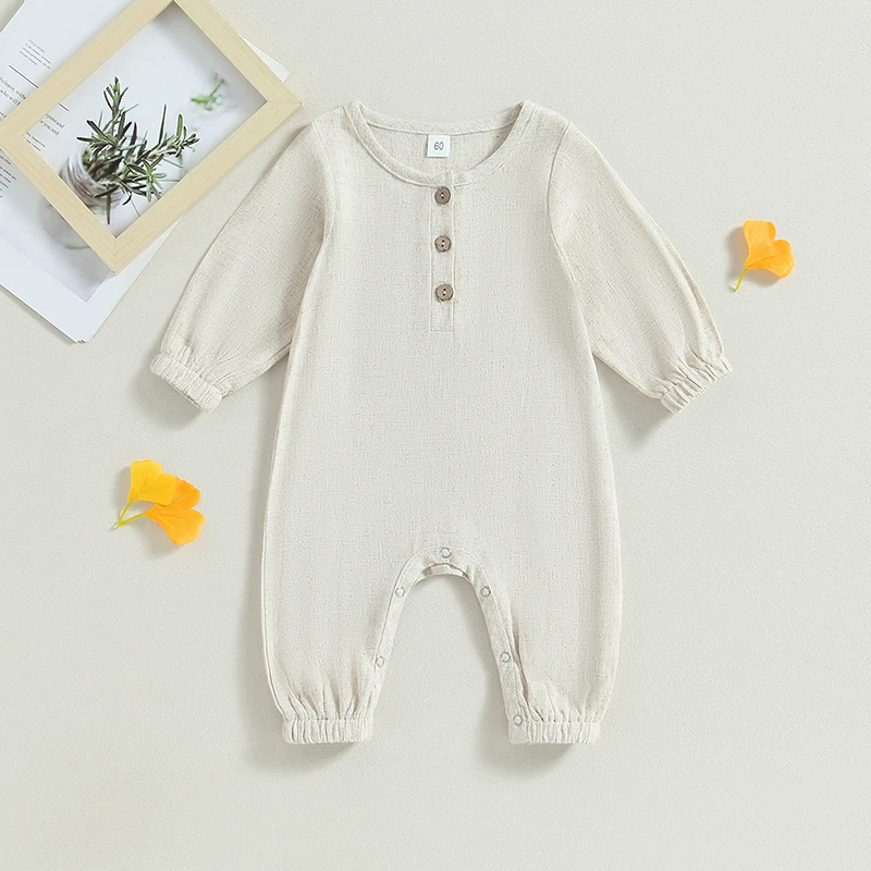 Toddler Baby Cute Rompers Solid Color Button Long Sleeve Jumpsuit for Newborn Infant Fall Clothes
Toddler Baby Cute Rompers Solid Color Button Long Sleeve Jumpsuit for Newborn Infant Fall Clothes