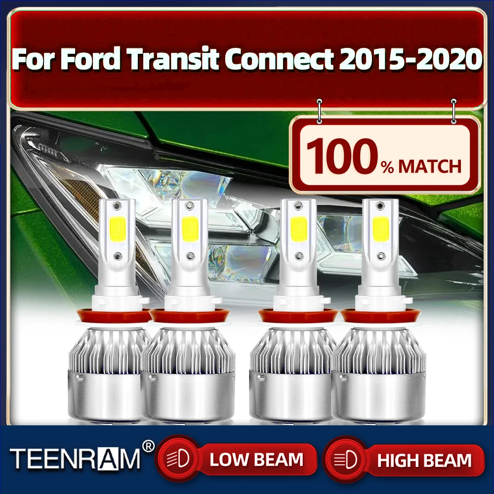 

40000LM 240 Вт Автомобильная светодиодный фара 12 в 6000 К CSP чип Автомобильный светильник дальний и ближний свет для Ford Transit Connect 2015 2016 2017 2018 2019 2020