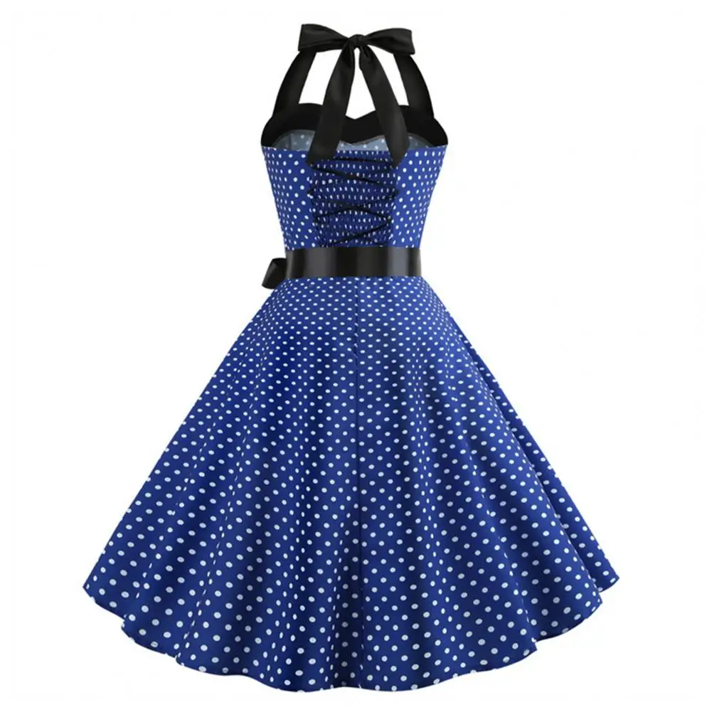 Lace-up Halter Neck Dress Retro 50s 60s Halter Neck Midi Dress with Lace Up Detail Bow Decor A-line Prom Party Dress for Women
Lace-up Halter Neck Dress Retro 50s 60s Halter Neck Midi Dress with Lace Up Detail Bow Decor A-line Prom Party Dress for Women