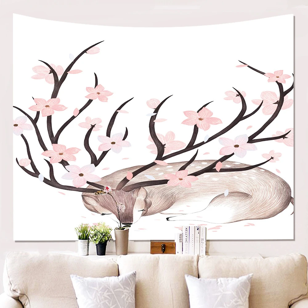 Cartoon Animal Deer Animal Tapestry Wall Hanging Large Size Wall Cloth Vintage Decorative Tapestries Boho Fabric Wall Art Paint
Cartoon Animal Deer Animal Tapestry Wall Hanging Large Size Wall Cloth Vintage Decorative Tapestries Boho Fabric Wall Art Paint