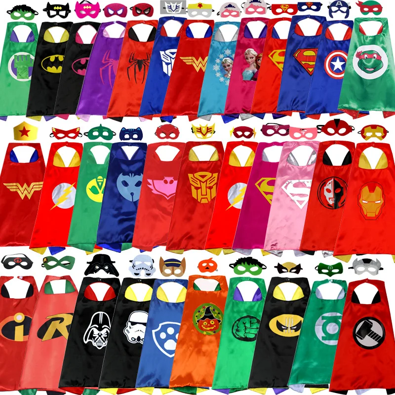 

Wholesale Kids Superhero Cape Superman Cosplay Cloak Children's Day COS Outfit with Mask School Stage Performance for Boys Girls