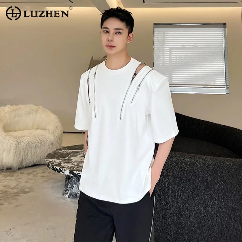 LUZHEN Neck Sleeve Stylish Men 2024 Short T-shirt Round Zipper Splicing Niche Design Casual Tops High Quality Trendy New 54f478
LUZHEN Neck Sleeve Stylish Men 2024 Short T-shirt Round Zipper Splicing Niche Design Casual Tops High Quality Trendy New 54f478