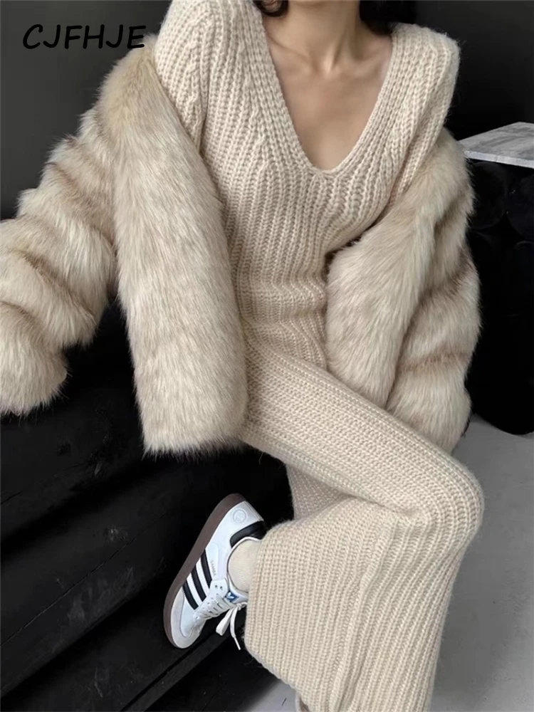 CJFHJE Khaki Chic High Waist Korean Dresses Female Fashion V-Neck Elegant Lady Dress Knitted Slim Autumn Winter Maxi Dress Women
CJFHJE Khaki Chic High Waist Korean Dresses Female Fashion V-Neck Elegant Lady Dress Knitted Slim Autumn Winter Maxi Dress Women