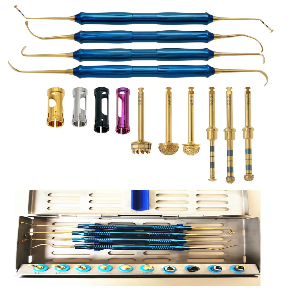 

1Set Dental Implant Elevation Kit Dask Drill, Stoppers,Alpha Premium Sinus Lift Instruments Dental Basic Device Kit for Brazil