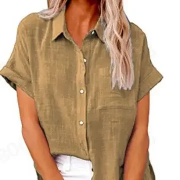 

Casual Loose Cotton and Hemp Bat Sleeve Shirt for Women Spring/Summer 2024 New Solid Color Fashion Comfortable