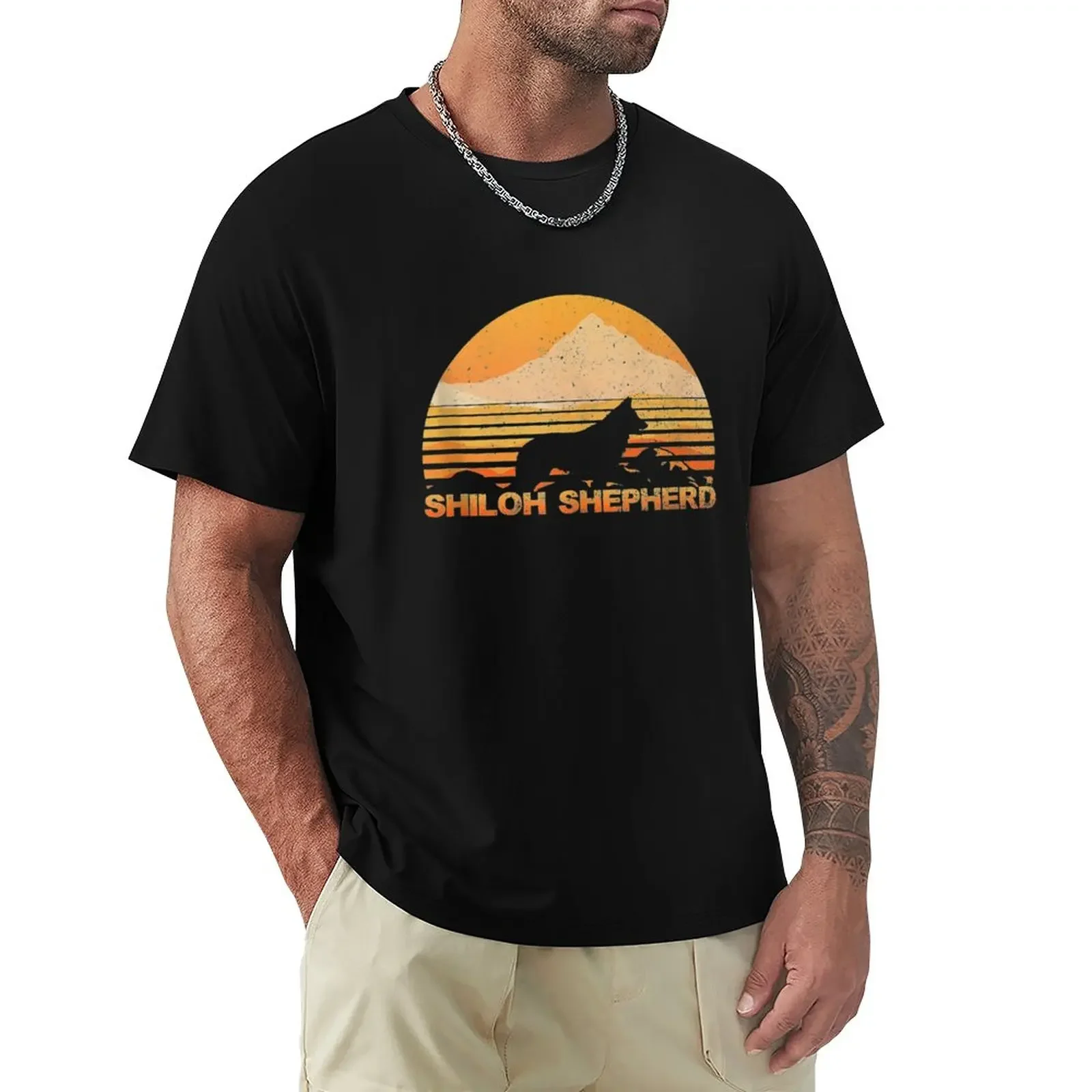 

SHILOH SHEPHERD - Vintage Retro T-Shirt quick drying aesthetic clothes tops plus sizes black t-shirts for men