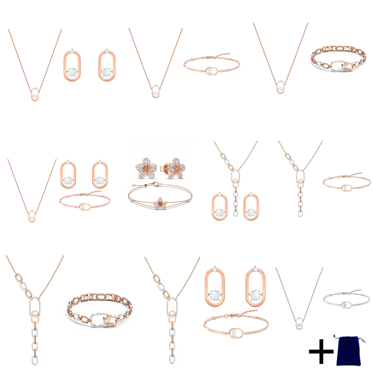 

2024 Fashionable, Elegant, Boutique, Gorgeous, Popular, Exquisite, and Bestselling Noble Instagram Earnail Necklace Bracelet Set