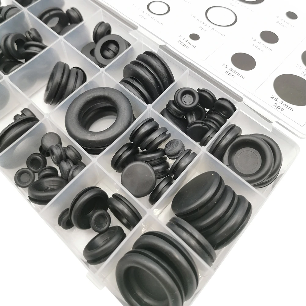 125Pcs Rubber Blanking Grommet Wiring Open Closed Blind Grommet Assorted Kit Ring O-ring Protective Coil String Coil Box
125Pcs Rubber Blanking Grommet Wiring Open Closed Blind Grommet Assorted Kit Ring O-ring Protective Coil String Coil Box