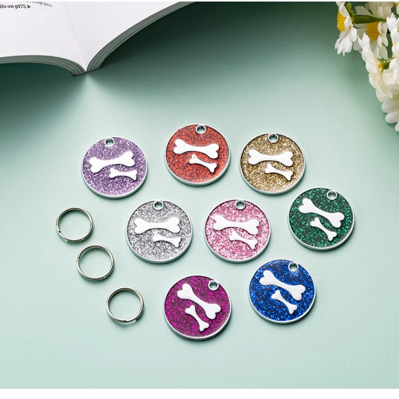 Fashion Glitter Pet Collar Bone Print Dog Collar Pendant Identity ID Tags Personalized Engraved Cat Collar Pet Accessories
Fashion Glitter Pet Collar Bone Print Dog Collar Pendant Identity ID Tags Personalized Engraved Cat Collar Pet Accessories