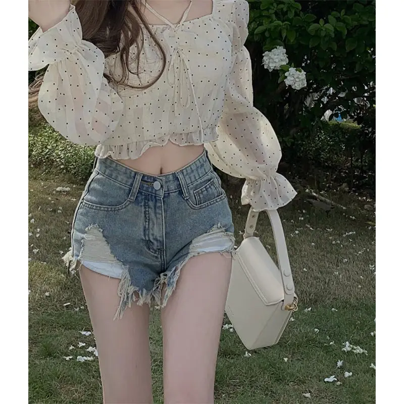 24 New Sexy High Waist Ragged Shorts for Women's Design Broken Hole Denim Shorts Femme Y2k Shorts
24 New Sexy High Waist Ragged Shorts for Women's Design Broken Hole Denim Shorts Femme Y2k Shorts