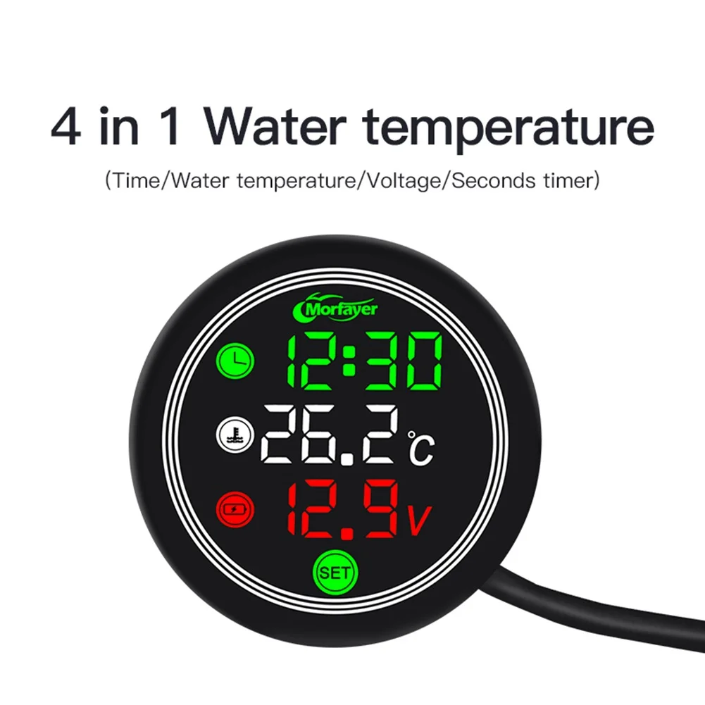 4 in1 Round Motorcycle Water/Air Temperature Voltage Timer Meter 12V Universal Motorcycle Waterproof Touch-Screen Voltage Meter
4 in1 Round Motorcycle Water/Air Temperature Voltage Timer Meter 12V Universal Motorcycle Waterproof Touch-Screen Voltage Meter