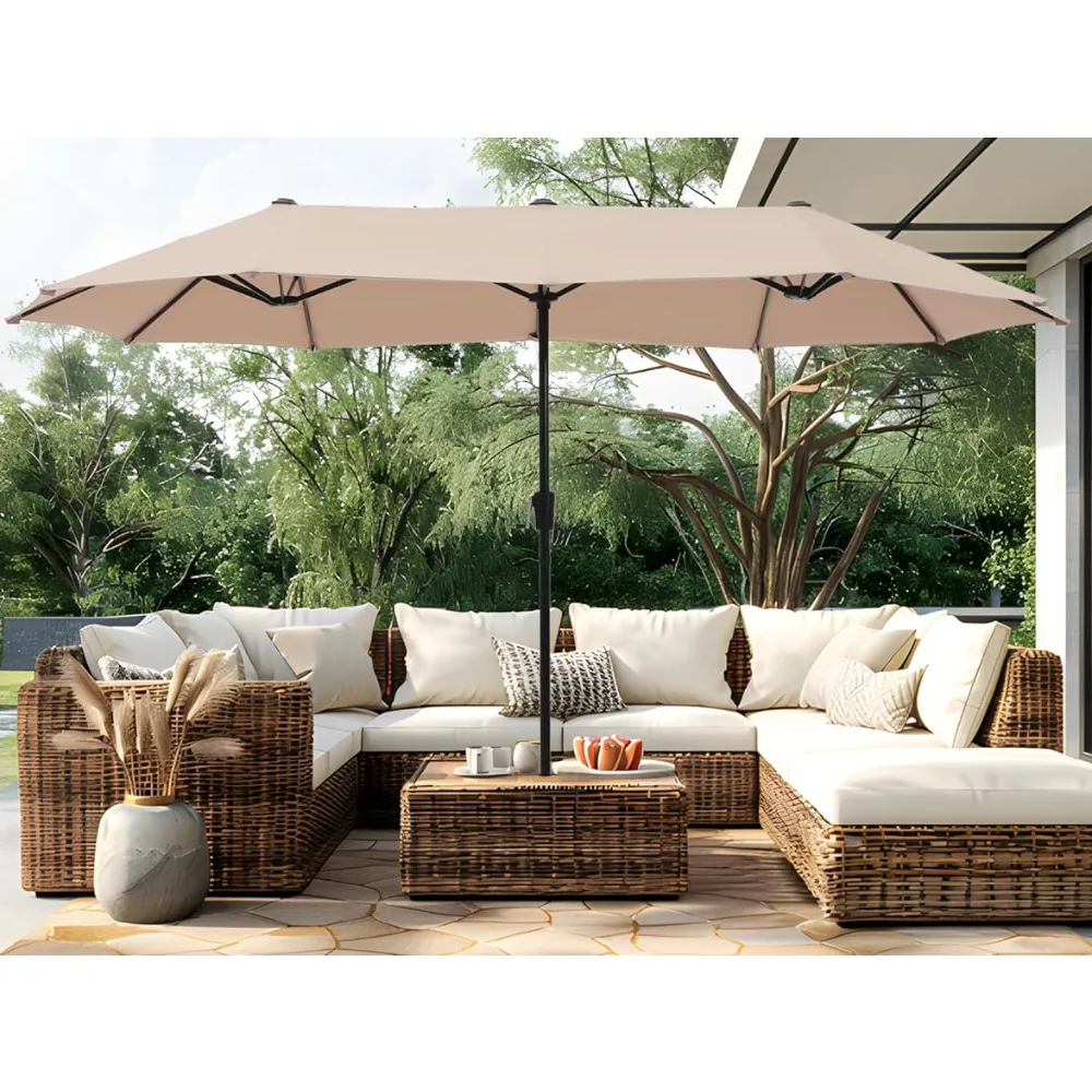 13ft Large Patio Umbrella Double-Sided Twin Outdoor Market Umbrella With Crank Beige Holder Furniture
13ft Large Patio Umbrella Double-Sided Twin Outdoor Market Umbrella With Crank Beige Holder Furniture