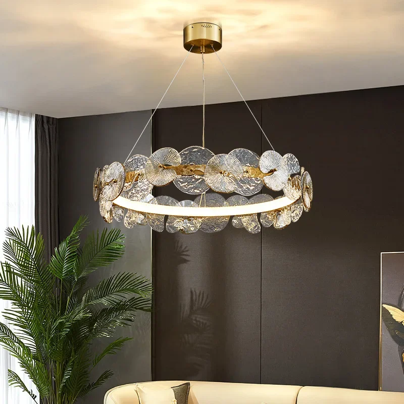 Modern LED Chandelier Lamp For Living Room Bedroom Dining Room Kitchen Ceiling Lights Ring Glass Flower Design Suspension Light
Modern LED Chandelier Lamp For Living Room Bedroom Dining Room Kitchen Ceiling Lights Ring Glass Flower Design Suspension Light