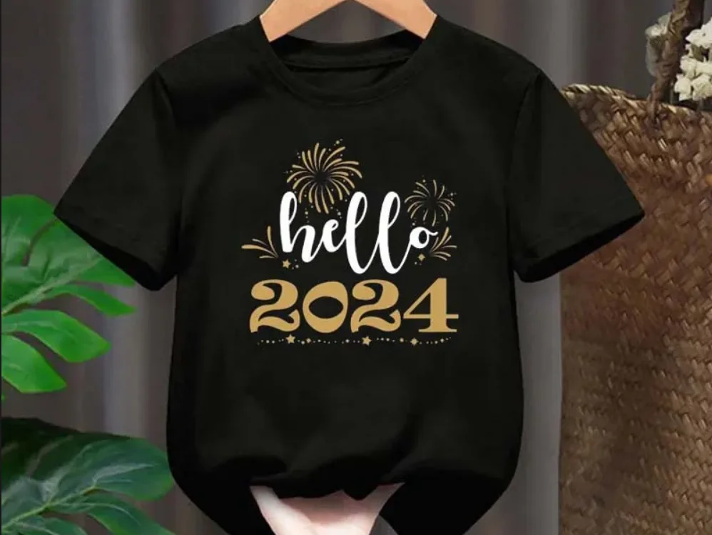 Hello 2024 Funny Print Kids T-shirt Happy New Year Party Boys Girls T Shirts Clothes Fashion Child T Shirt Short Sleeve Tops
Hello 2024 Funny Print Kids T-shirt Happy New Year Party Boys Girls T Shirts Clothes Fashion Child T Shirt Short Sleeve Tops