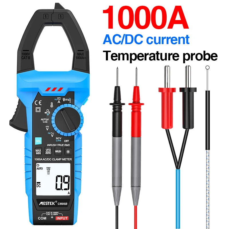Digital Clamp Meter DC/AC Current 1000A Auto Range High Precision Multimeter True RMS Voltage Tester Car Hz Clamp Meter
Digital Clamp Meter DC/AC Current 1000A Auto Range High Precision Multimeter True RMS Voltage Tester Car Hz Clamp Meter