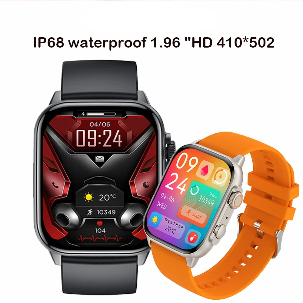 

Smart Watch 1.96 inch HD 410*502 Bluetooth Call Health Monitoring Game Voice Assistant Alarm Clock Smartwatch Men For Oppo Phone