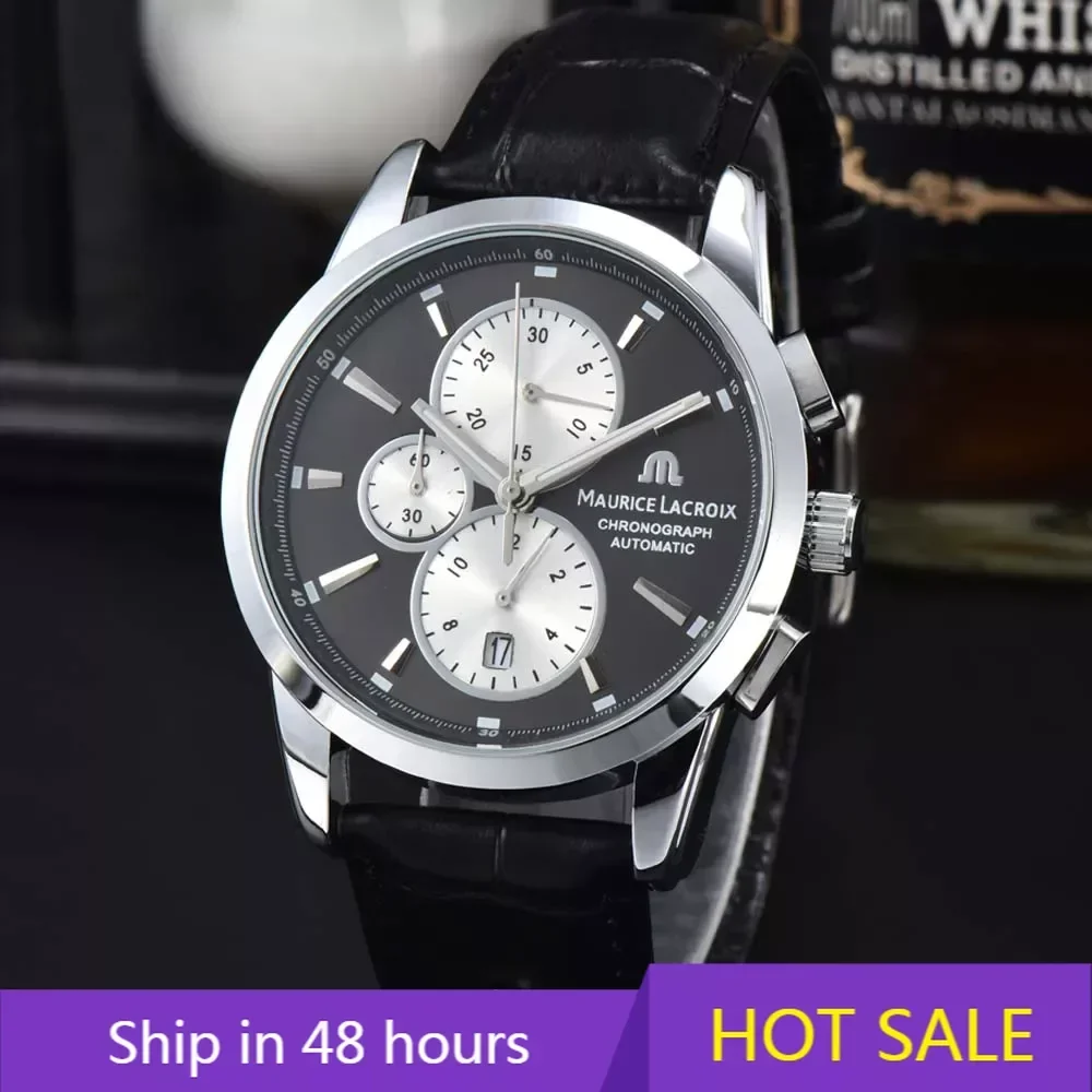 

Top Maurice Lacroix Original Brand Watches For Mens Multifunction Chronograph Full Steel Watch Business Sports AAA Male Clocks