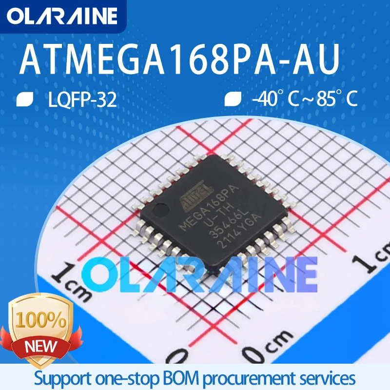 

1-10Pcs ATMEGA168PA-AU TQFP-32 8-bit microcontroller - MCU 16KB FLASH 512B IC chips