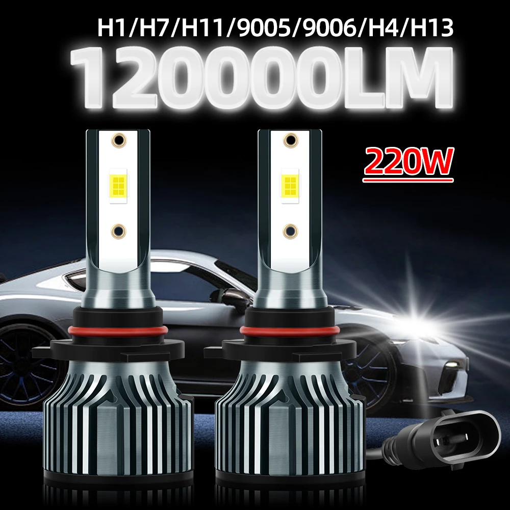 Car Headlight H7 Led CSP Chip 120000LM H1 H4 H13 High Low Beam Lamps 6000K H11 9005 HB3 9006 HB4 Fog Lights with Cooling Fan
Car Headlight H7 Led CSP Chip 120000LM H1 H4 H13 High Low Beam Lamps 6000K H11 9005 HB3 9006 HB4 Fog Lights with Cooling Fan