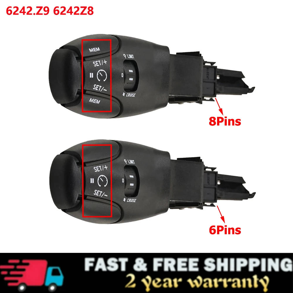 Выключатель круиз-контроля 6242Z8 6242Z9, предельный выключатель скорости для Peugeot 307 308 408 206 207 301 3008 для Citroen 96637159XT 
Выключатель круиз-контроля 6242Z8 6242Z9, предельный выключатель скорости для Peugeot 307 308 408 206 207 301 3008 для Citroen 96637159XT