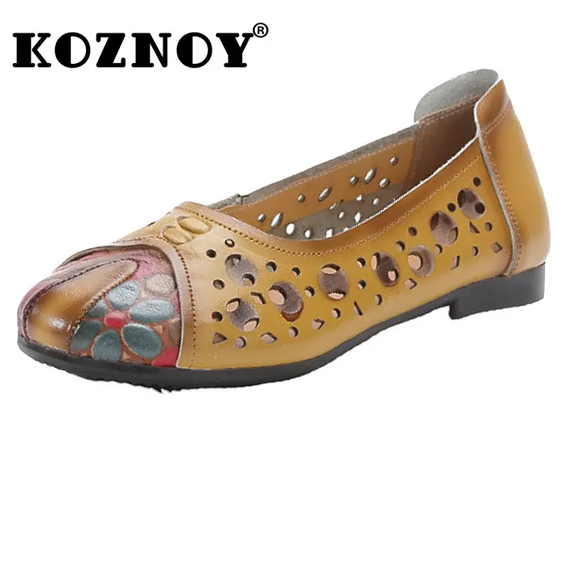 Koznoy 3cm New Ethnic Manual Suture Genuine Leather Soft Comfy Summer Women Leisure Flats Loafers Moccasins Hollow Slip on Shoes
Koznoy 3cm New Ethnic Manual Suture Genuine Leather Soft Comfy Summer Women Leisure Flats Loafers Moccasins Hollow Slip on Shoes