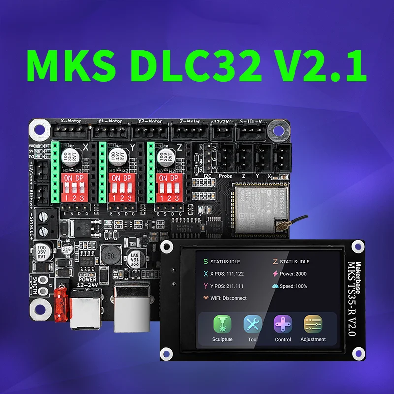 MKS DLC32 V2.1Engraving machine motherboard Offline Controller 32bit ESP32 WIFIGRBLTFT touch screen desktop diycnc Laser Machine
MKS DLC32 V2.1Engraving machine motherboard Offline Controller 32bit ESP32 WIFIGRBLTFT touch screen desktop diycnc Laser Machine