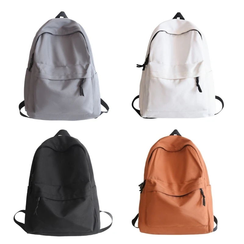 

Модный простой однотонный нейлоновый рюкзак для мальчиков и девочек, студенческий вместительный школьный портфель, повседневный водонепроницаемый дорожный рюкзак