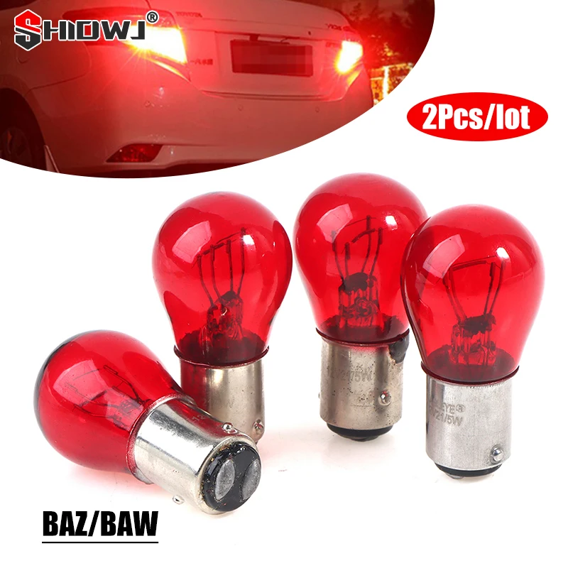 

2Pcs BAW15D Red Brake Stop Tail Light Car Bulb 567 12V 21/5W Turn Signals Warning Lights For GM/Ford/SAAB Rem stop achterlicht