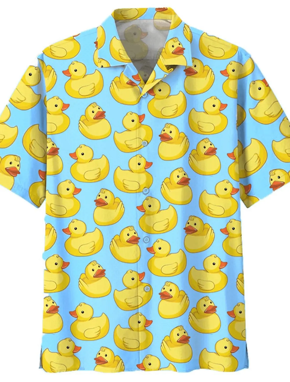 

Animal Graphic Prints Duck Men's Shirt Summer Hawaiian Shirt Button Down Shirt Turndown 3D Print Short Sleeve Print Clothing