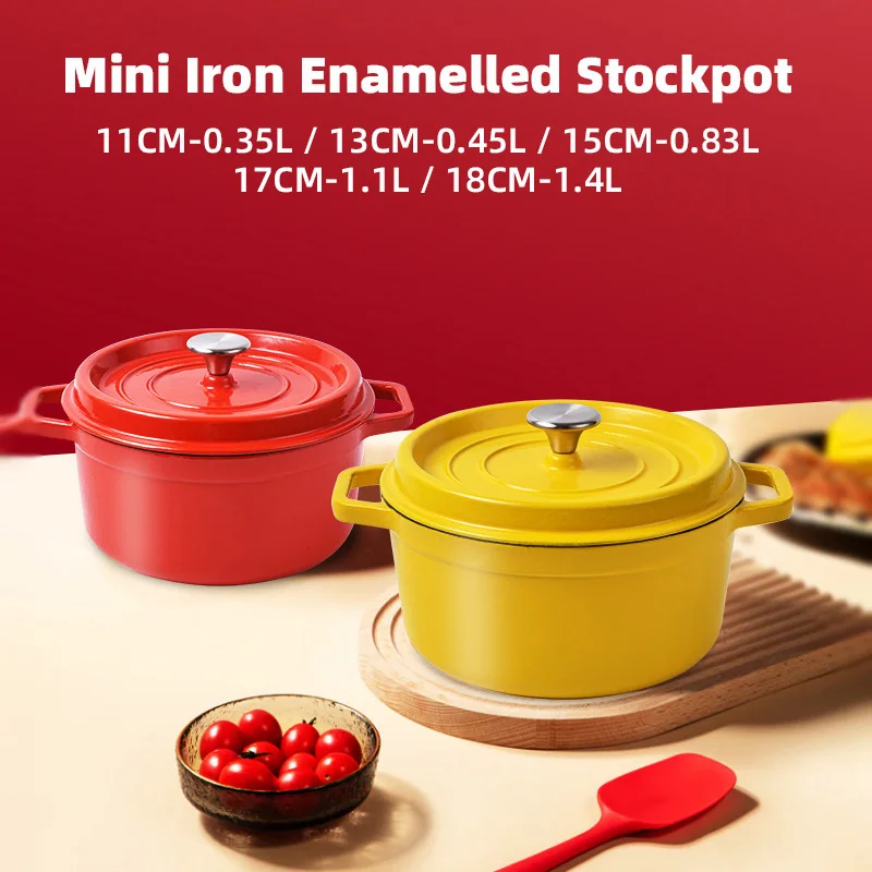 11-18cm Mini Enamelled Stockpot With Lid Uncoated Iron Ceramic Soup Pot Double Ear Saucepan Casserole Gas Induction Cookers
11-18cm Mini Enamelled Stockpot With Lid Uncoated Iron Ceramic Soup Pot Double Ear Saucepan Casserole Gas Induction Cookers