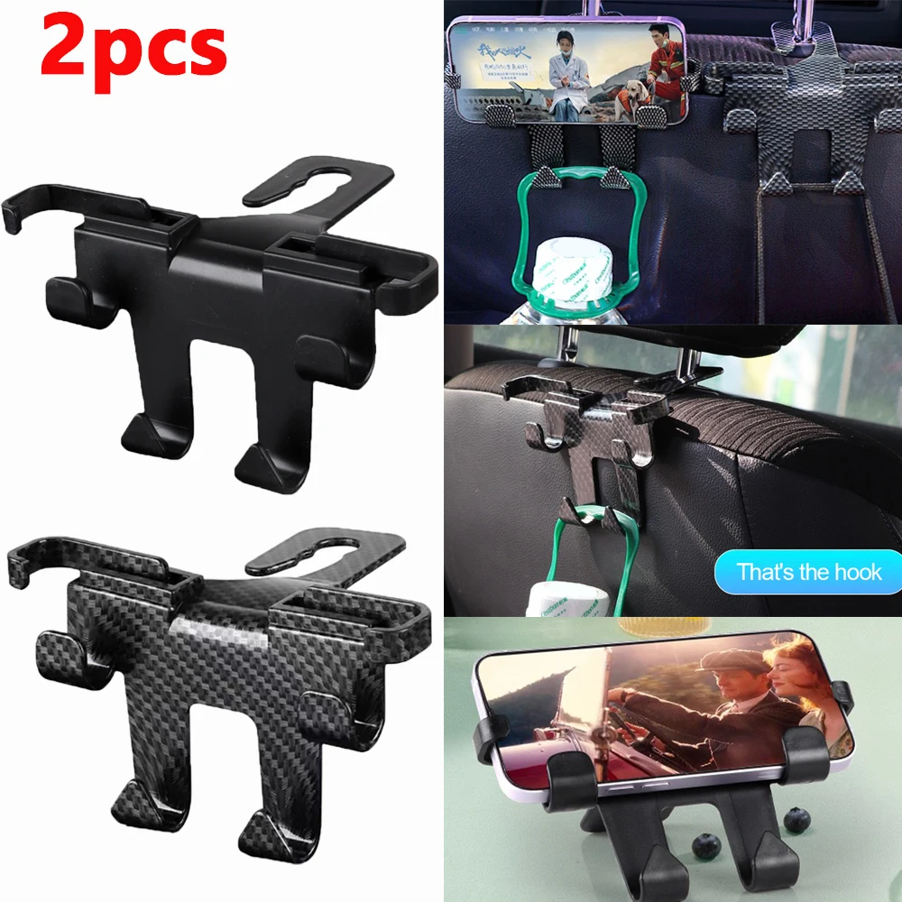 

1/2pcs Car Seat Hook Phone Holder Auto Rear Seat Hanger Storage Bag Hanging Hooks Multi-Functional car headrest hook