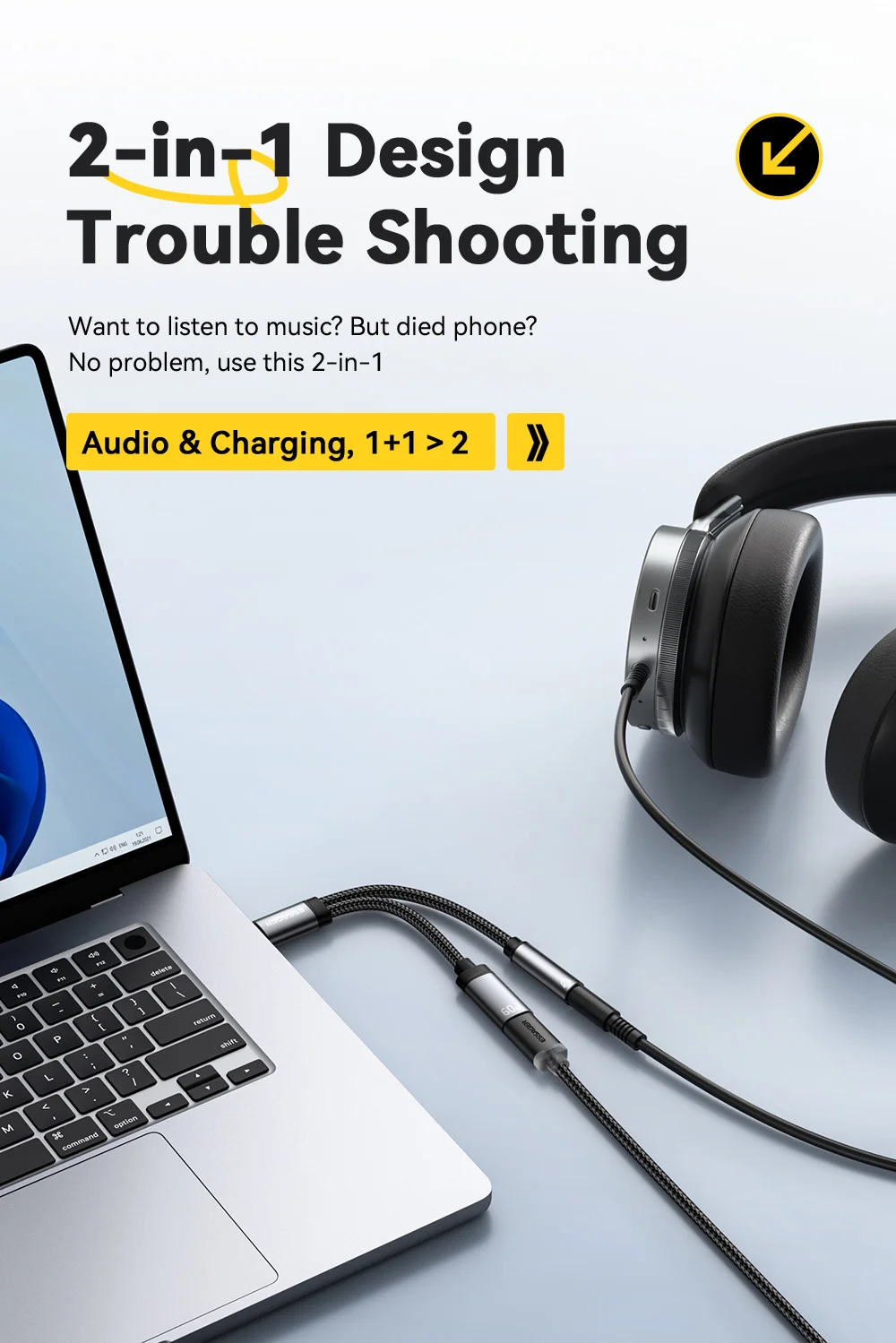 Essager 2 in 1 Type C to 3.5mm AUX Cable Headphone Adapter PD 60W Fast Charging for iPhone 16 15 Samsung Xiaomi 14 13 Tablet PC Essager 2 in 1 Type C to 3.5mm AUX Cable Headphone Adapter PD 60W Fast Charging for iPhone 16 15 Samsung Xiaomi 14 13 Tablet PC