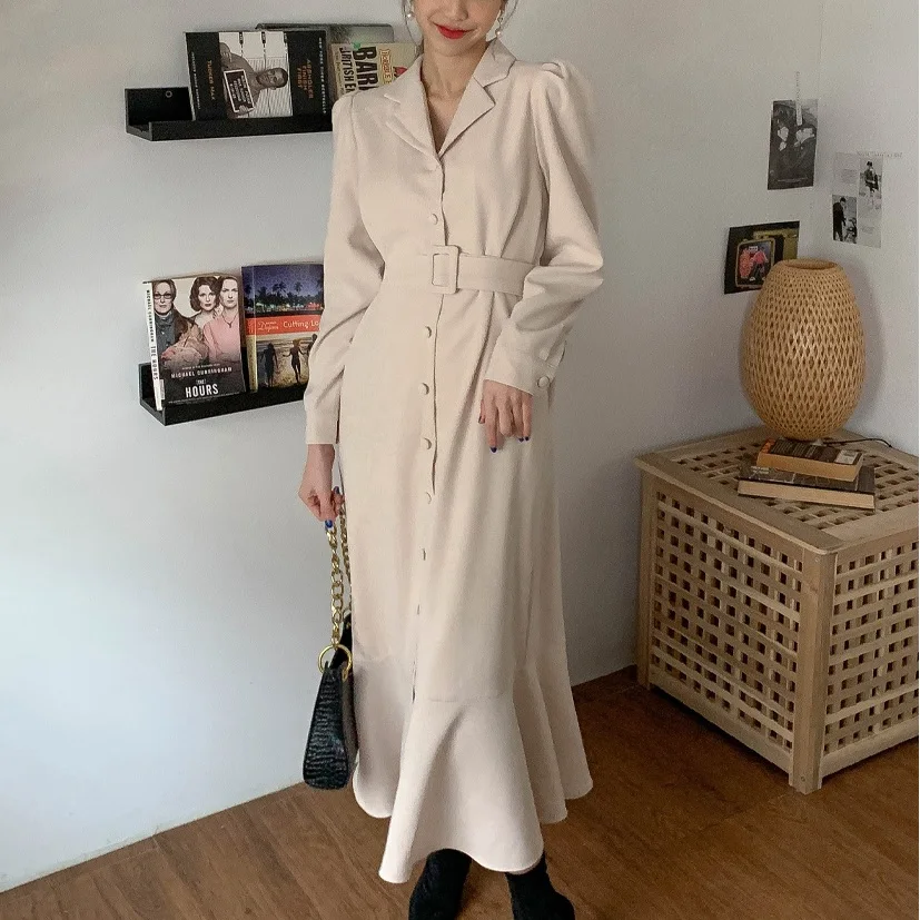 Женское длинное облегающее платье-рубашка на пуговицах с поясом и оборками, элегантное офисное платье с юбкой-годе, облегающее платье с поясом, 2021
Женское длинное облегающее платье-рубашка на пуговицах с поясом и оборками, элегантное офисное платье с юбкой-годе, облегающее платье с поясом, 2021