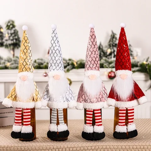 

Gnome Christmas Faceless Doll Wine Bottle Cover Merry Christmas Decoration For Home Cristmas Ornament Navidad Noel New Year 2022