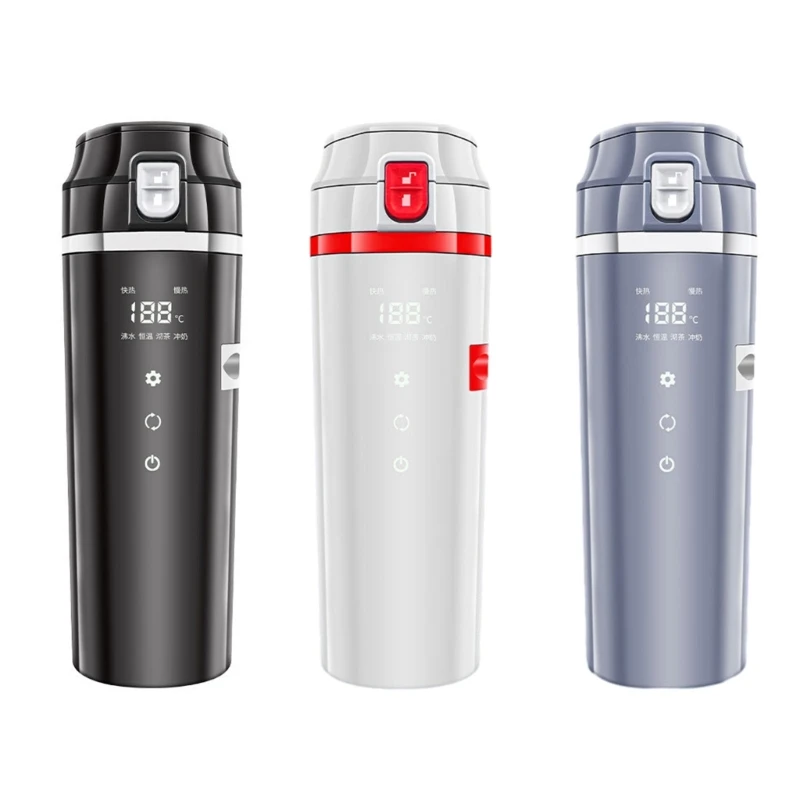 

Travel Friendly Heated Water Boiler 500ml Portable Heater Cup Convenient Electric Hot Water Cup Stay Hydrated on the Go D7WD