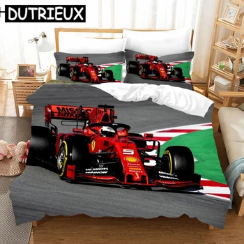 Red Racing Car 3D Kids Boy Bedding Set F1 Game Racer Printing Duvet Cover 2/3pcs Bedclothes With Pillowcase Twin Full Bedspread