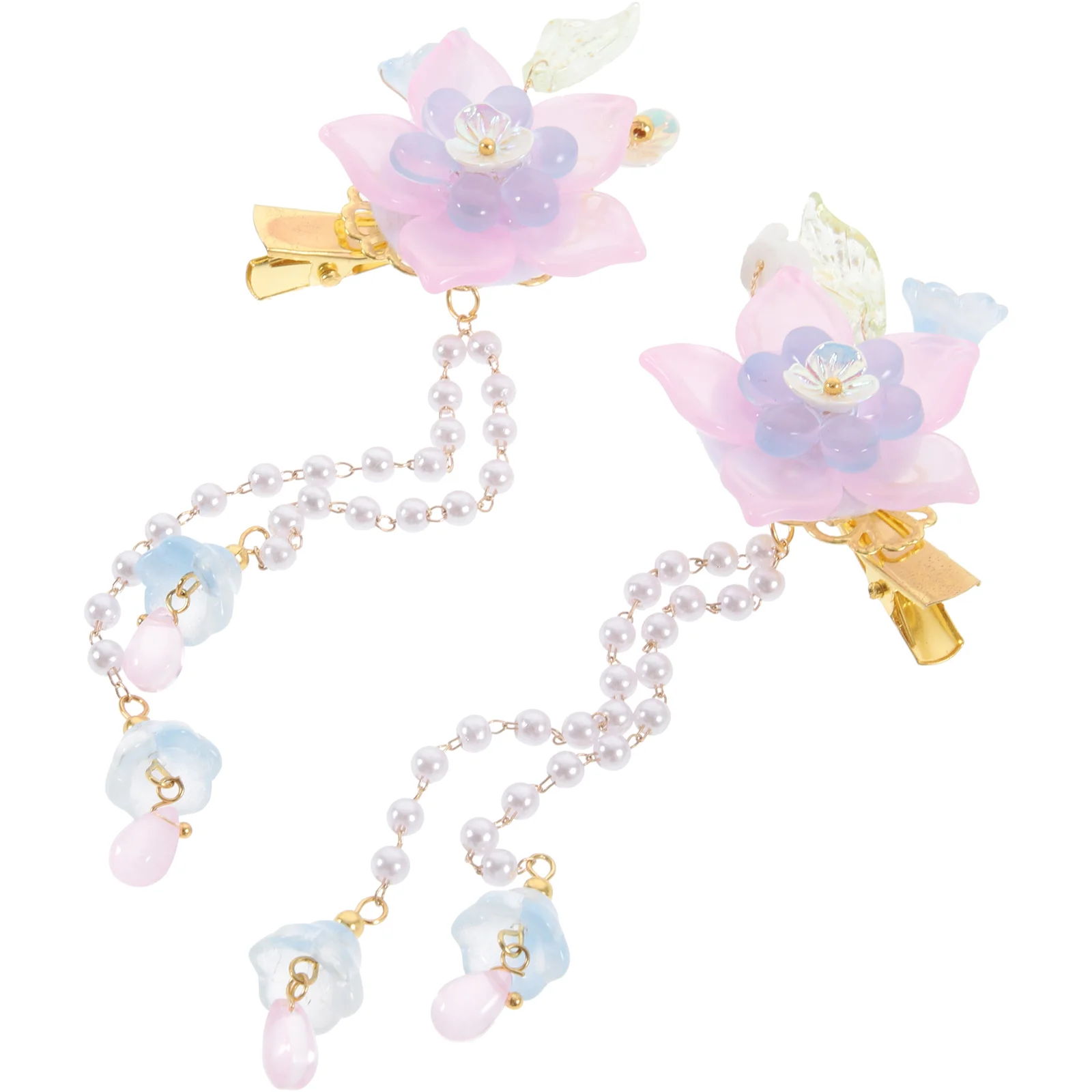 2 Pcs Flower Pearl Butterfly Tassel Pair of Hair Accessories Barrettes for Girls Hanfu Small Clips Costume
2 Pcs Flower Pearl Butterfly Tassel Pair of Hair Accessories Barrettes for Girls Hanfu Small Clips Costume